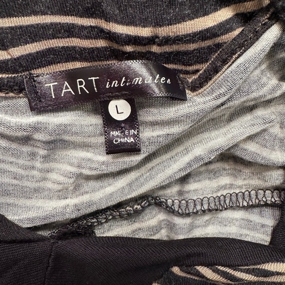 TART Size L Black Tan Jersey Sleep Dress Nightgown Nightie R $38 - Picture 6 of 11